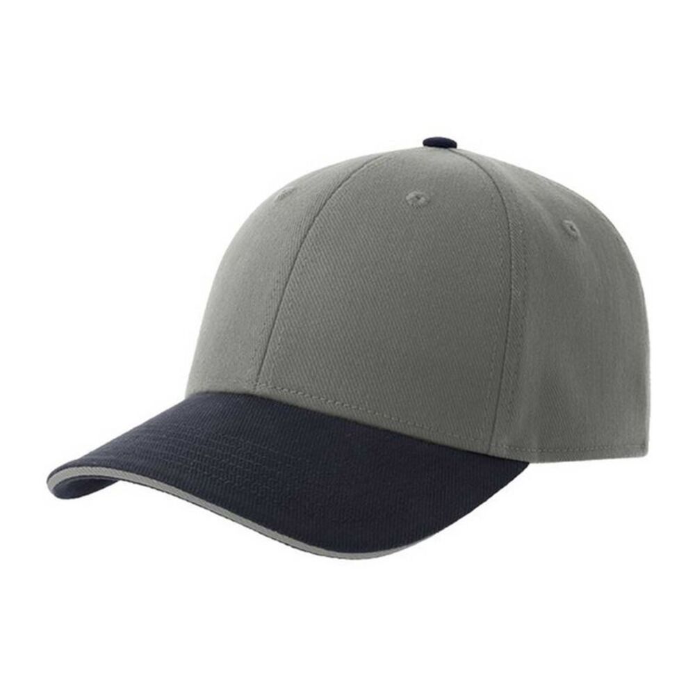 Atlantis Unisex Adult Liberty Sandwich 6 Panel Sustainable Cap / Gray/Navy